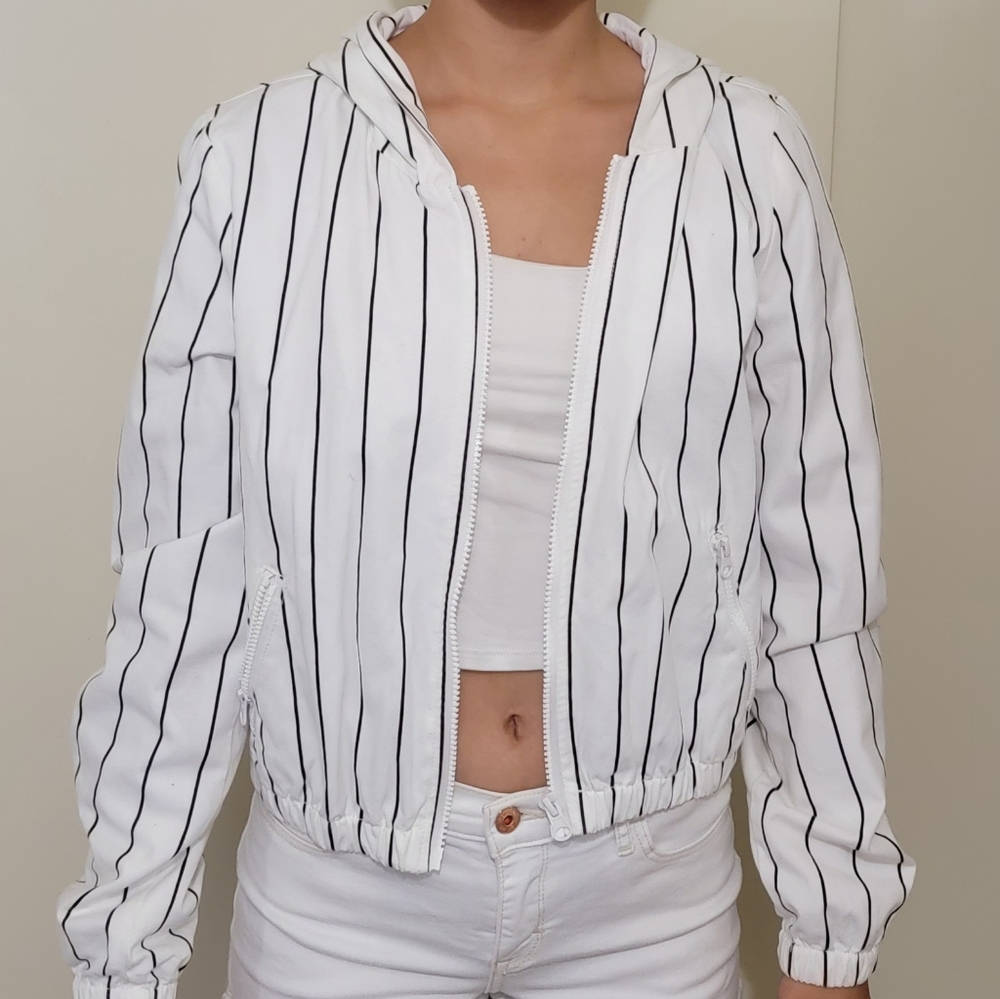 Forever 21 jacket, black and white, striped